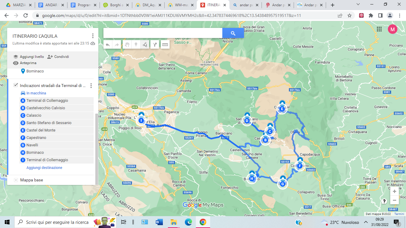 Itinerario borghi L'Aquila